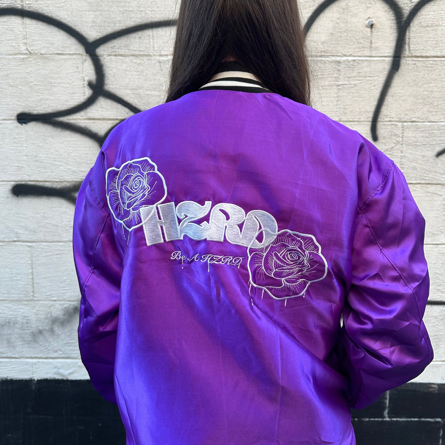 HZRD Purple Varsity Jacket